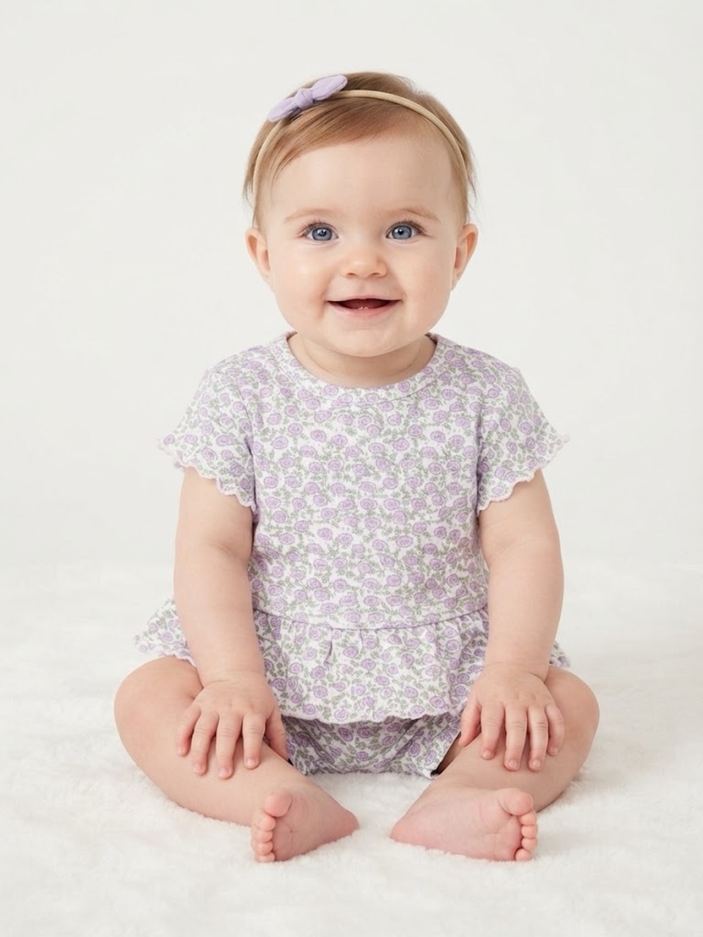 Carter's Light Purple Floral Baby Outfit  Set 3 Piece